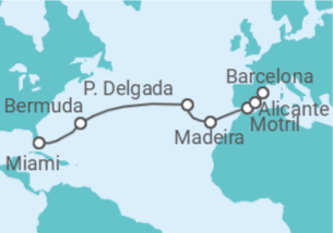 Reiseroute der Kreuzfahrt  Portugal, Spanien - Oceania Cruises