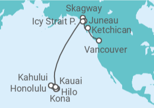 Reiseroute der Kreuzfahrt  Hawaii - NCL Norwegian Cruise Line