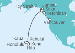 Reiseroute der Kreuzfahrt  Hawaii - NCL Norwegian Cruise Line