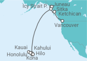 Reiseroute der Kreuzfahrt  Hawaii - NCL Norwegian Cruise Line