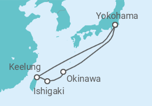 Reiseroute der Kreuzfahrt  Golden Week Southern Islands - Princess Cruises