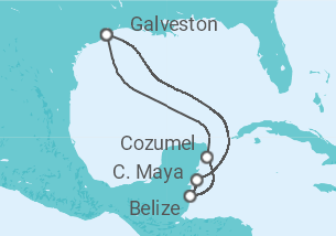 Reiseroute der Kreuzfahrt  WESTERN CARIBBEAN - Carnival Cruise Line