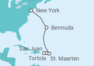 Reiseroute der Kreuzfahrt  Bermudas, Sint Maarten, Britische Jungferninseln - Azamara