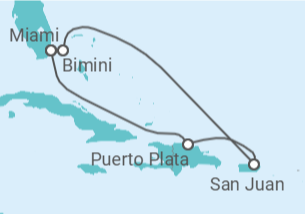Reiseroute der Kreuzfahrt  Puerto Rico - Virgin Voyages