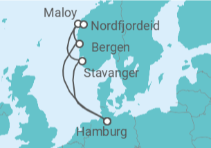Reiseroute der Kreuzfahrt  Norwegen Alles Inklusive - MSC Cruises