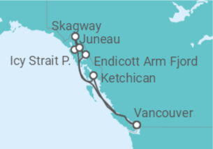 Reiseroute der Kreuzfahrt  Alaska Prestige Voyage - Celebrity Cruises