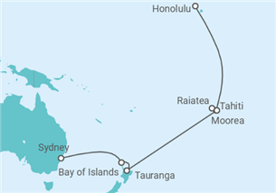 Reiseroute der Kreuzfahrt  Französisch-polynesien, Neuseeland - Celebrity Cruises