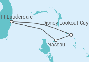 Reiseroute der Kreuzfahrt  Bahamas - Disney Cruise Line