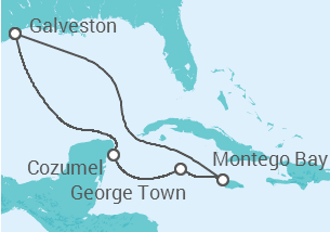 Reiseroute der Kreuzfahrt  WESTERN CARIBBEAN - Carnival Cruise Line