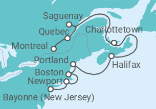 Reiseroute der Kreuzfahrt  Canadian Heritage Cruise - Silversea
