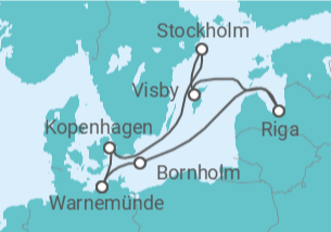 Reiseroute der Kreuzfahrt  Baltische Entdeckerreise - MSC Cruises