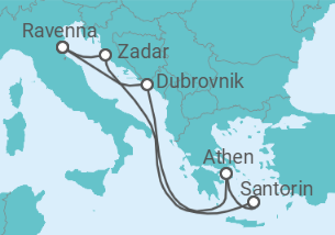 Reiseroute der Kreuzfahrt  Kroatien, Griechenland - Royal Caribbean