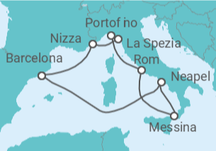 Reiseroute der Kreuzfahrt  Italien, Frankreich - Celebrity Cruises