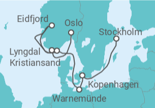 Reiseroute der Kreuzfahrt  Dänemark, Deutschland - MSC Cruises