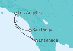 Reiseroute der Kreuzfahrt  West Coast Getaway with San Diego - Princess Cruises
