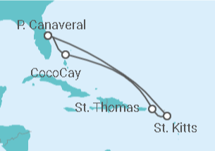 Reiseroute der Kreuzfahrt  Amerikanische Jungferninseln - Royal Caribbean