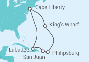 Reiseroute der Kreuzfahrt  Bermudas, Sint Maarten, Puerto Rico - Royal Caribbean