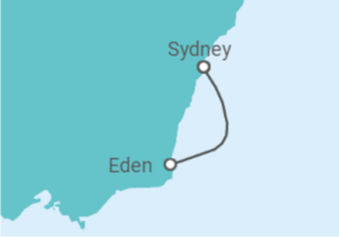 Reiseroute der Kreuzfahrt  Sapphire Coast Seacation - Princess Cruises