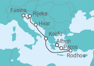 Reiseroute der Kreuzfahrt  A Journey of Lush Landscapes & Golden Enchantment - Explora Journeys