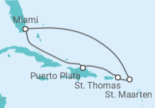 Reiseroute der Kreuzfahrt  Sint Maarten, Amerikanische Jungferninseln - Celebrity Cruises
