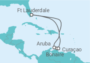 Reiseroute der Kreuzfahrt  ABC- Inseln  - Celebrity Cruises