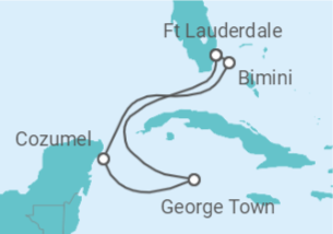 Reiseroute der Kreuzfahrt  Kaimaninseln, Mexiko - Celebrity Cruises