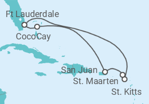 Reiseroute der Kreuzfahrt  Sint Maarten, Puerto Rico - Royal Caribbean