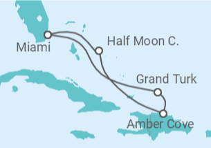 Reiseroute der Kreuzfahrt  EASTERN CARIBBEAN - Carnival Cruise Line