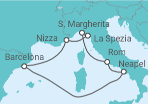 Reiseroute der Kreuzfahrt  Frankreich, Italien - mit Flug - Celebrity Cruises