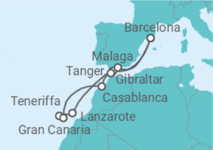 Reiseroute der Kreuzfahrt  Kanaren - mit Flug - Celebrity Cruises