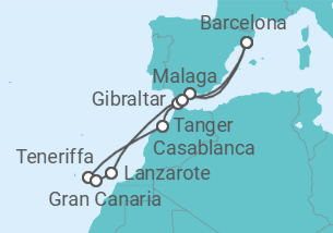 Reiseroute der Kreuzfahrt  Kanaren - mit Flug - Celebrity Cruises