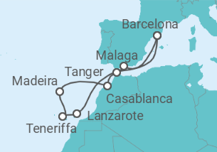 Reiseroute der Kreuzfahrt  Kanaren - mit Flug - Celebrity Cruises