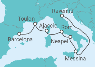 Reiseroute der Kreuzfahrt  Frankreich, Italien - mit Flug - Royal Caribbean
