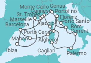 Reiseroute der Kreuzfahrt  An Extended Journey of Spectacular Nature and Historic Hotspots - Explora Journeys