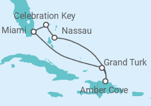 Reiseroute der Kreuzfahrt  EASTERN CARIBBEAN - Carnival Cruise Line