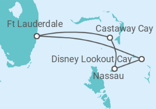 Reiseroute der Kreuzfahrt  Bahamas - Disney Cruise Line