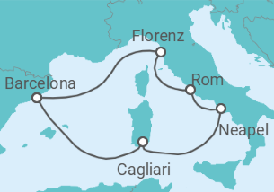 Reiseroute der Kreuzfahrt  Italien - Disney Cruise Line