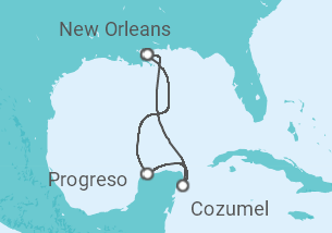 Reiseroute der Kreuzfahrt  WESTERN CARIBBEAN ITINERARY - Carnival Cruise Line