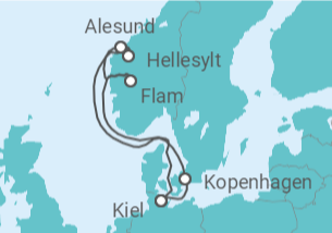 Reiseroute der Kreuzfahrt  Dänemark, Norwegen Alles Inklusive - MSC Cruises