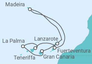 Reiseroute der Kreuzfahrt  Kanaren Alles Inklusive - MSC Cruises