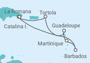 Reiseroute der Kreuzfahrt  Antillen mit Barbados All Inclusive - MSC Cruises
