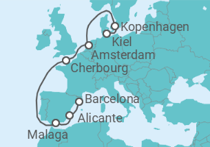Reiseroute der Kreuzfahrt  Die große Europa-Passage Alles Inklusive - MSC Cruises