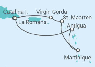 Reiseroute der Kreuzfahrt  Sint Maarten, Martinique, Antigua Und Barbuda Alles Inklusive - MSC Cruises