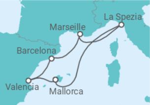 Reiseroute der Kreuzfahrt  7 Nächte - Jahreswechsel vor historischen Kulissen - ab/bis Palma - mit Flug - Mein Schiff