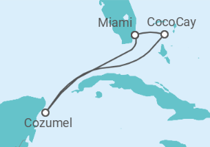 Reiseroute der Kreuzfahrt  Mexiko - Royal Caribbean