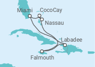 Reiseroute der Kreuzfahrt  Bahamas, Jamaika - Royal Caribbean