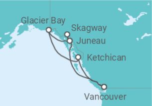 Reiseroute der Kreuzfahrt  Inside Passage (with Glacier Bay National Park) - Princess Cruises
