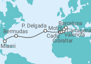 Reiseroute der Kreuzfahrt  Portugal, Spanien, Gibraltar - Oceania Cruises