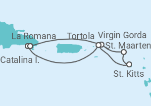 Reiseroute der Kreuzfahrt  Antillen & Dominikanische Republik Alles Inklusive - MSC Cruises