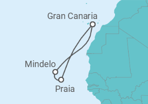 Reiseroute der Kreuzfahrt   7 Nächte - Kanaren mit Kapverden - ab/bis Las Palmas - Mein Schiff